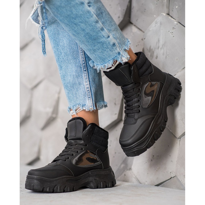 SHELOVET Fashion lace-up boots black 2