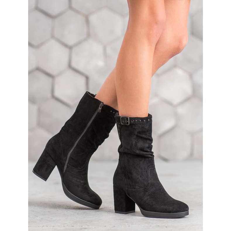 SHELOVET High Boots With A Buckle black 1