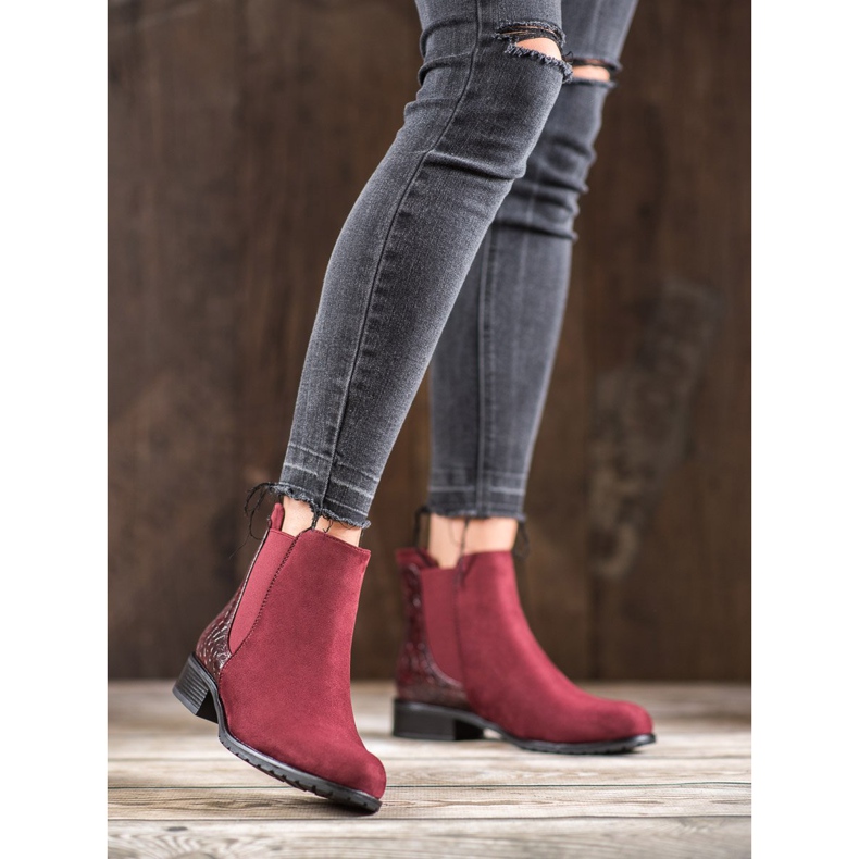 Erynn Maroon Jodhpur boots Snake Print red 1