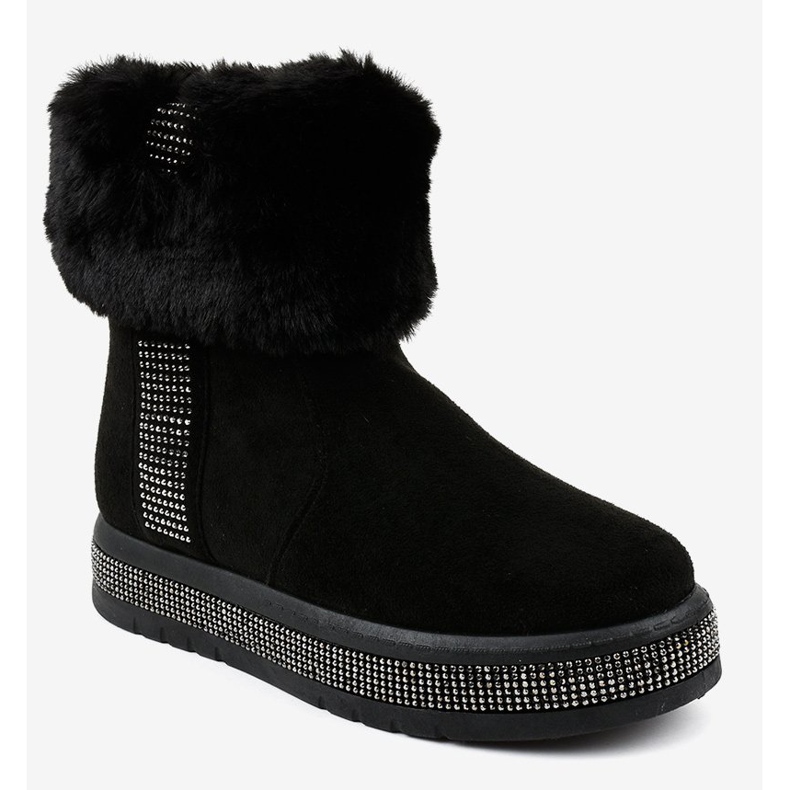 Black insulated suede Eskimo boots K-356 1