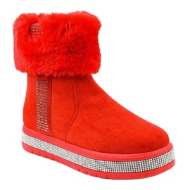 Warm red suede Eskimo boots K-356 1