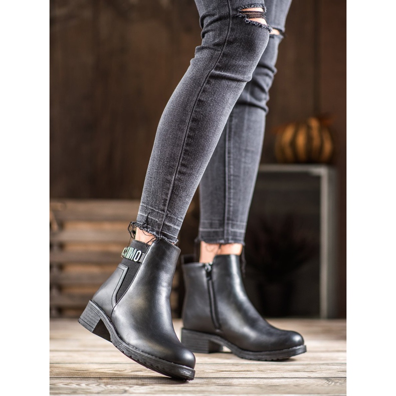 Super Me Fashionable boots made of eco leather black 2