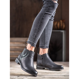 Small Swan Black Eco Leather Booties 1