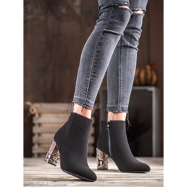 Weide Snake Print Suede Booties black 1