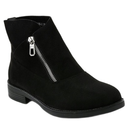 Black flat boots, insulated Chelsea boots 20195-2 1