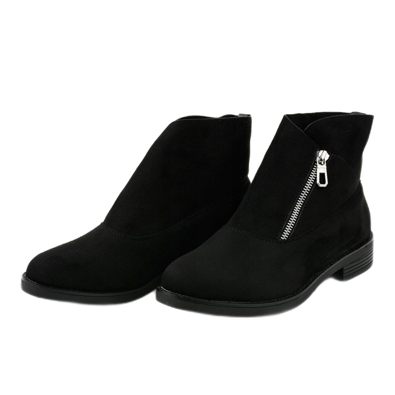 Black flat boots, insulated Chelsea boots 20195-2 2