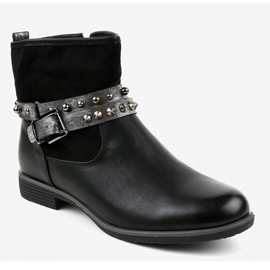 Black flat insulated boots 1049-PA 1