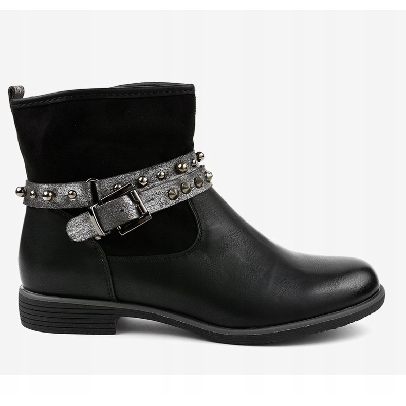 Black flat insulated boots 1049-PA 2