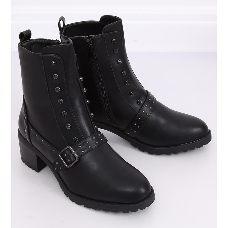 Black boots with wide heels black 1003-1 Black 1