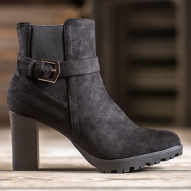 SHELOVET Suede Booties On The Platform black 1