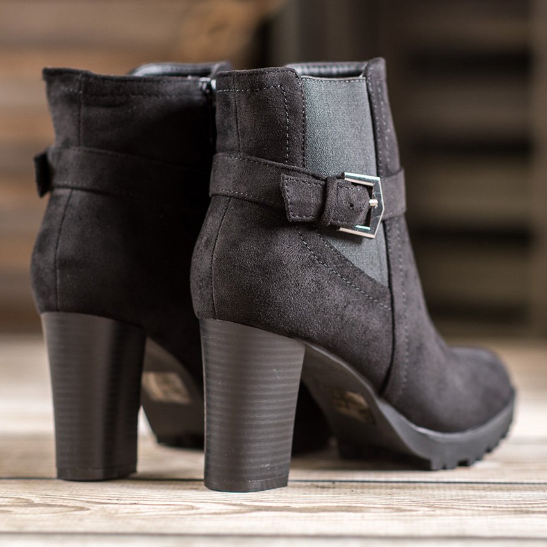 SHELOVET Suede Booties On The Platform black 2