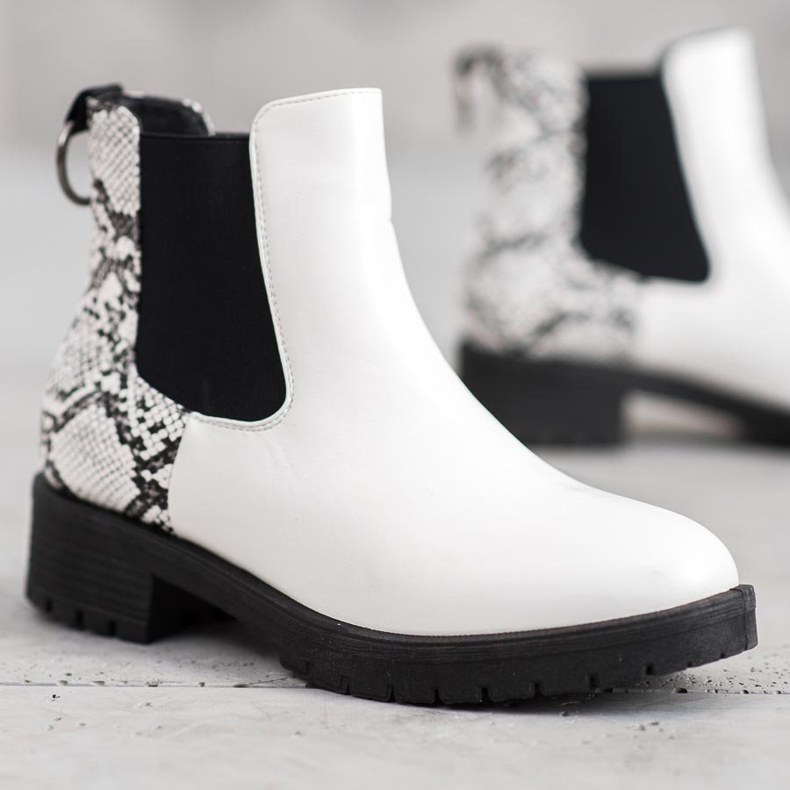 Erino High Chelsea Boots Snake Print white 1