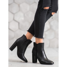 Super Mode Black Eco Leather Booties 1