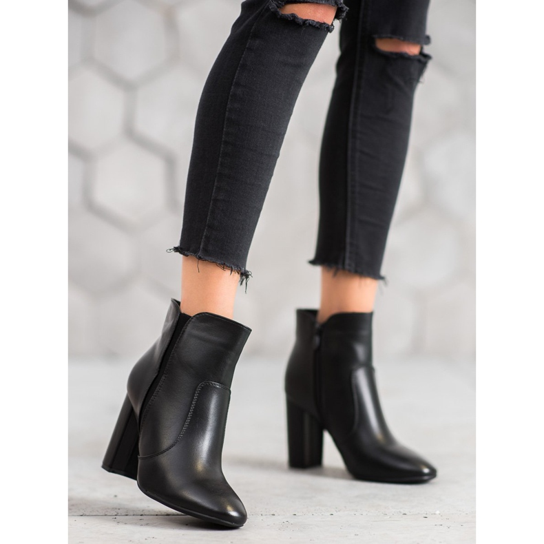 Super Mode Black Eco Leather Booties 2