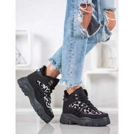SHELOVET Leopard Print Sneakers black 1