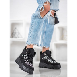 SHELOVET Leopard Print Sneakers black 2