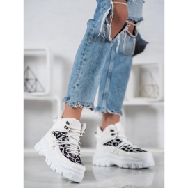 SHELOVET Leopard Print Sneakers white 1