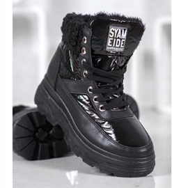 Bella Paris Sneakers With Sheepskin black 2