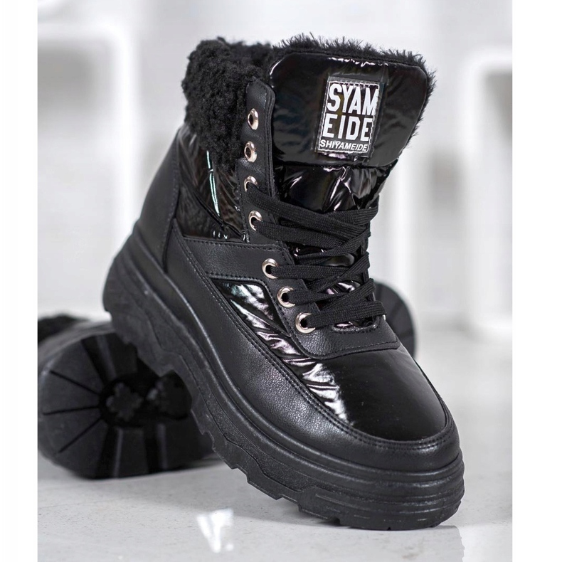 Bella Paris Sneakers With Sheepskin black 2