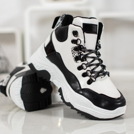 Bella Paris Fashion Lace-up Sneakers white black 2