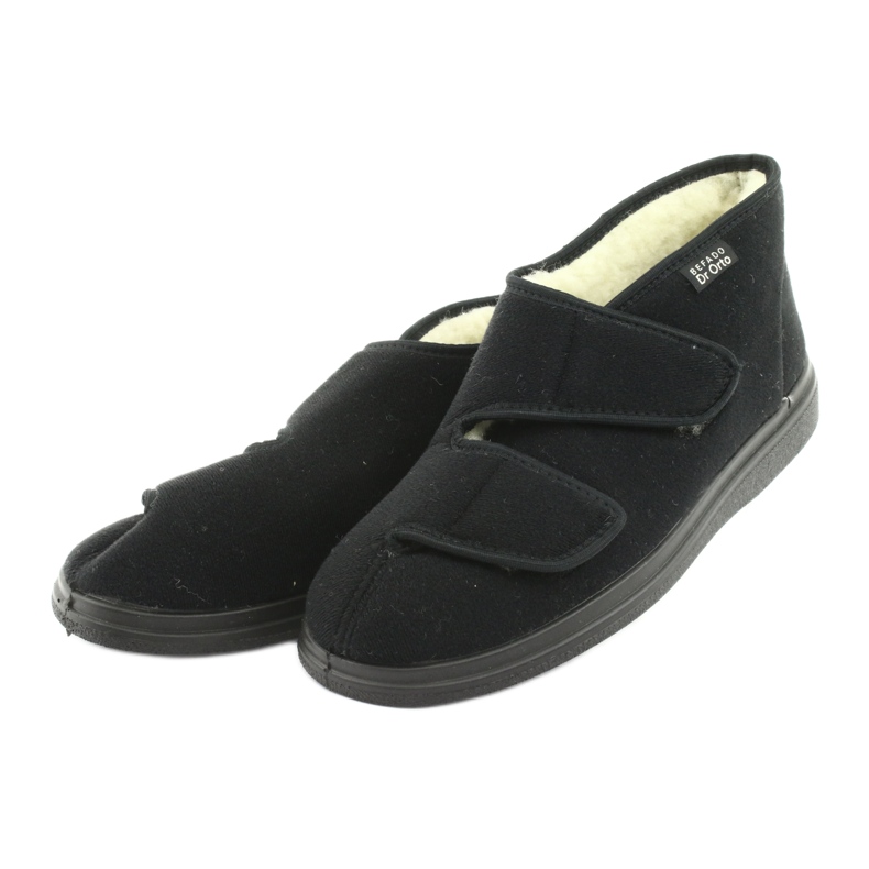 Dr.Orto Befado warm men's slippers with Velcro, pu 986M011, black 3 Dr.Orto Befado warm men's slippers with Velcro, pu 986M011, black 3