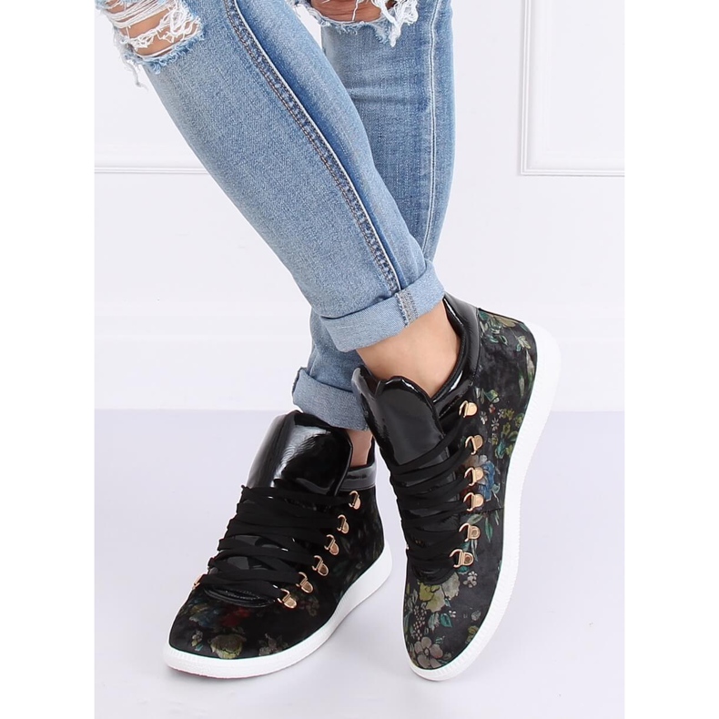 Velvet sneakers K1834206 Flores black multicolored 1