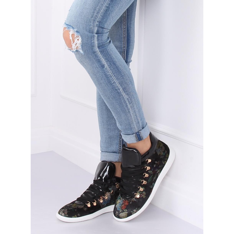 Velvet sneakers K1834206 Flores black multicolored 2