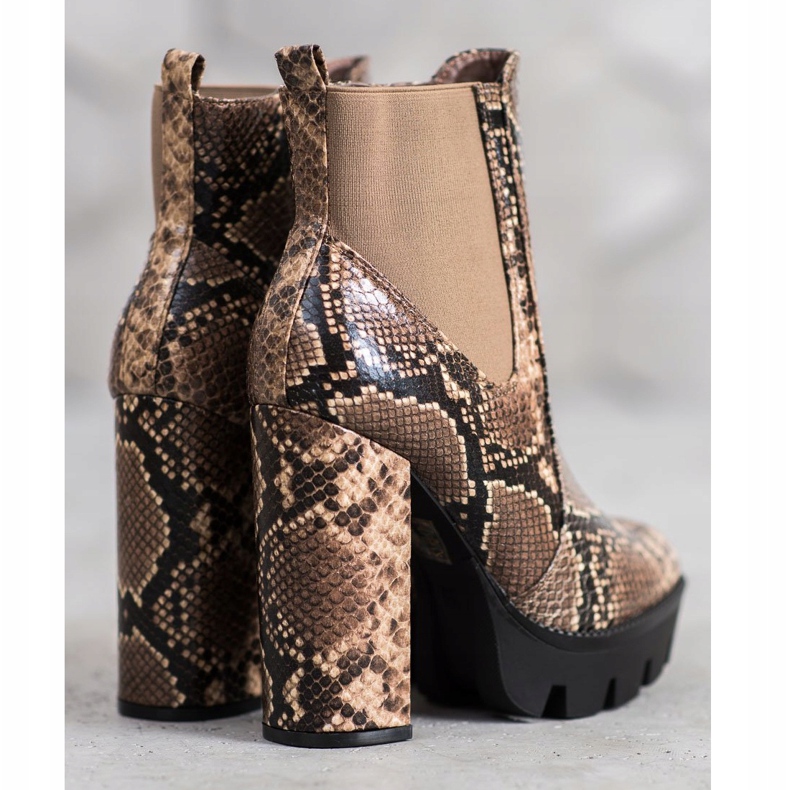 Seastar High Snake Print Boots brown multicolored 1