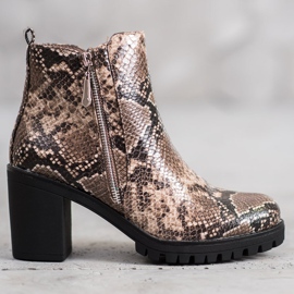 Seastar Snake Print Platform Boots brown multicolored 1