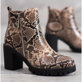 Seastar Snake Print Platform Boots brown multicolored 2