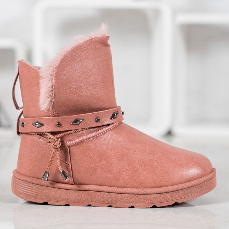 SHELOVET Mukluki With Eco Leather pink 1 SHELOVET Mukluki With Eco Leather pink 1