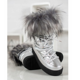 Bella Paris Warm snow boots with fur grey 1