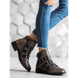 Forever Folie Stylish boots with jets brown yellow 1