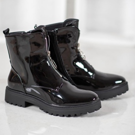 SHELOVET Lacquered Eco Leather Workers black 1