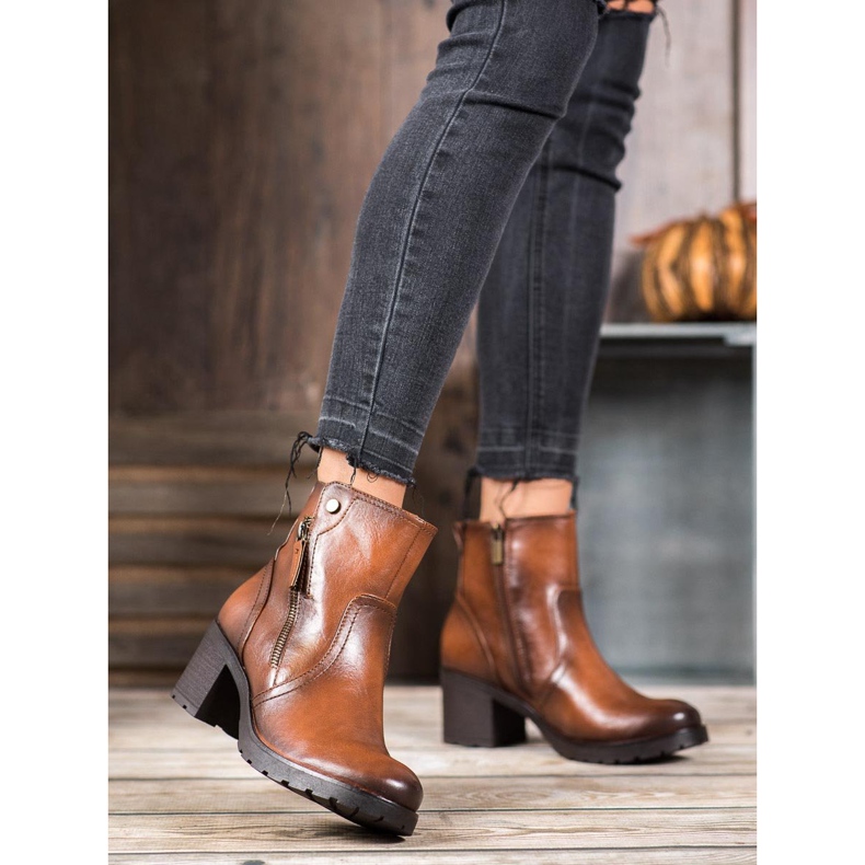 SHELOVET Booties With A Zipper brown 2