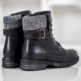 J. Star Lace-up boots with eco leather black 4