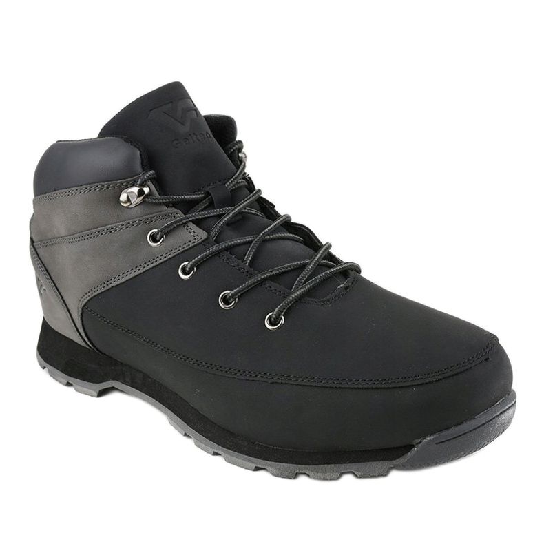 Black, insulated men's hiking boots T-1918 grey 1