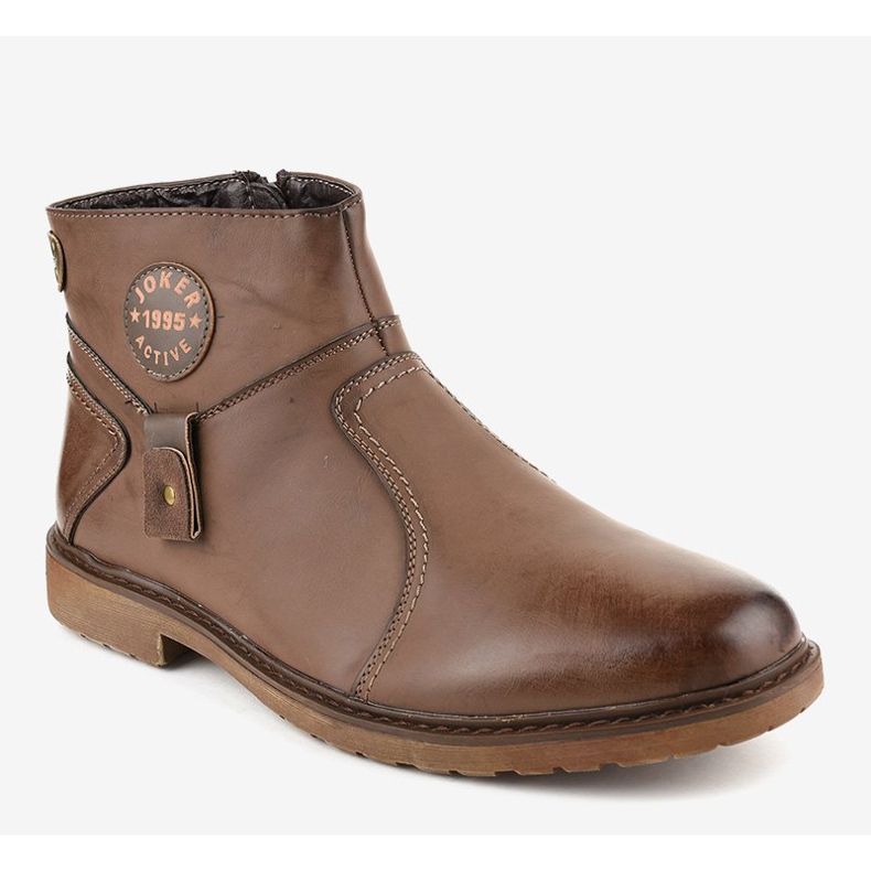 Brown slip-on shoes A20182-5 1