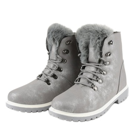 Gray warm laced boots TL02-1 grey 2