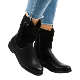 Black flat women's insulated boots 2956 1