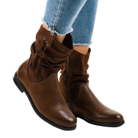 Women's brown flat insulated boots 2956 1