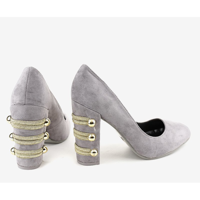 Gray suede high heels DD59P grey 2