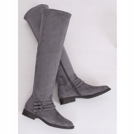 Gray suede riding boots K1807811 Gris grey 1
