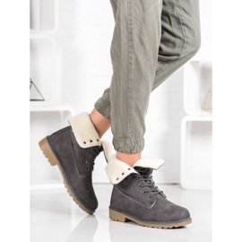 Super Me Gray boots with sheepskin grey 1