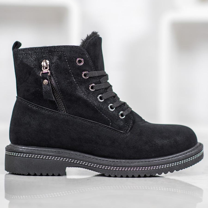 SHELOVET Trappers With Glitter black 2