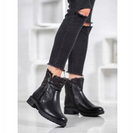 SHELOVET Warm Workers With Glitter black 1