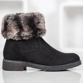 Kayla Suede Booties With Fur black 2