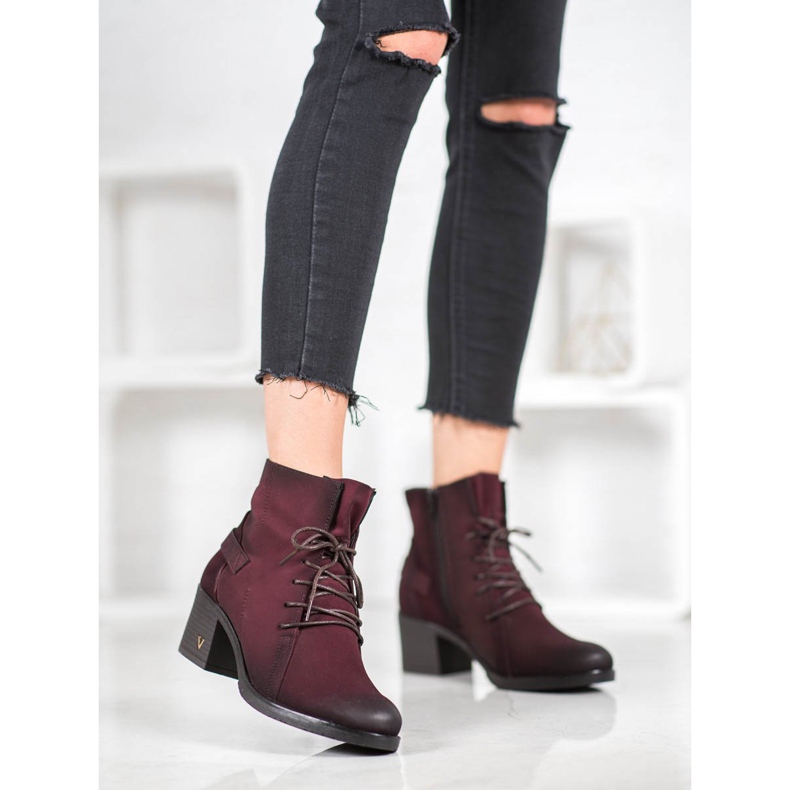 Lace-up boots on the VINCEZA post red 1