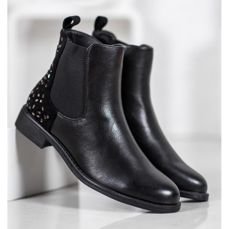 J. Star Boots With Crystals black 2