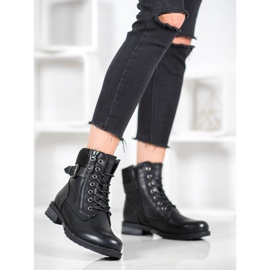 J. Star Lace-up boots with eco leather black 1